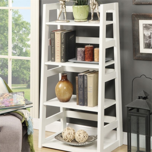 CONVENIENCE CONCEPTS  Designs2Go Four Shelf Bookcase In White Wood Finish