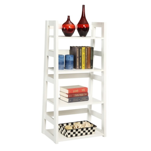 Convenience Concepts Designs2Go Four Shelf Bookcase in White Wood Finish