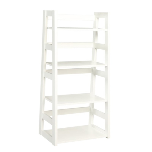 Convenience Concepts Designs2Go Four Shelf Bookcase in White Wood Finish