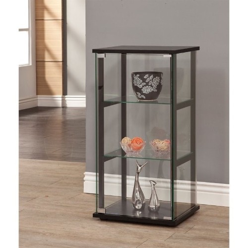 Coaster Contemporary Glass Curio Cabinet in Black