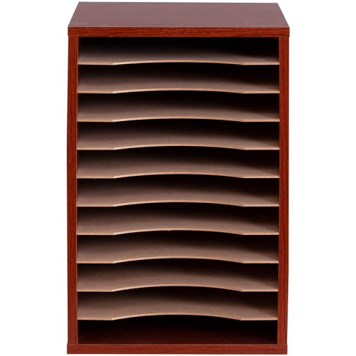 Safco 11 Compartment Vertical Desk Organizer in Cherry