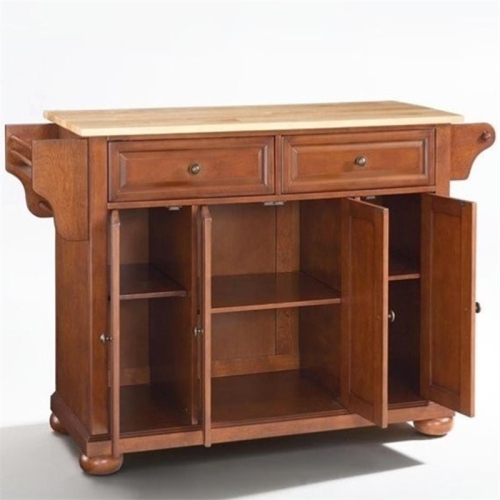 CROSLEY FURNITURE  Alexandria Natural Wood Top Kitchen Island In Cherry