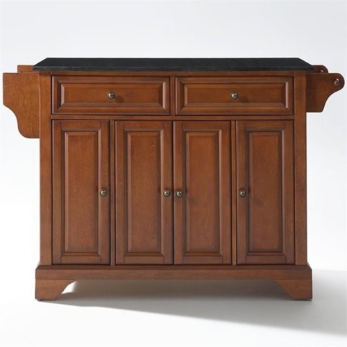 Crosley LaFayette Black Granite Top Kitchen Island in Cherry