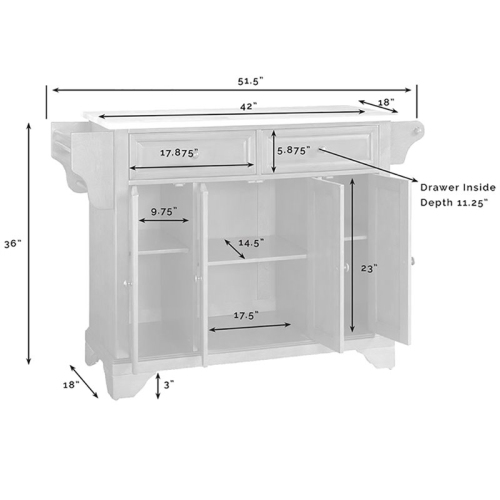 Crosley LaFayette Black Granite Top Kitchen Island in Cherry