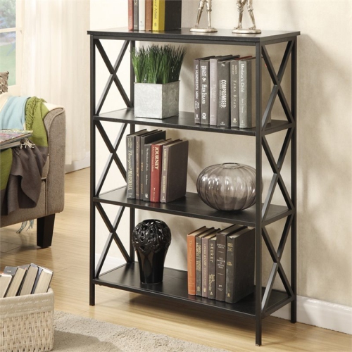 CONVENIENCE CONCEPTS  Tucson 3 Shelf Bookcase In Wood Finish In Black