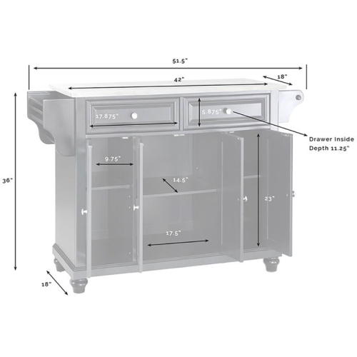 Crosley Cambridge Stainless Steel Top Kitchen Island in Black