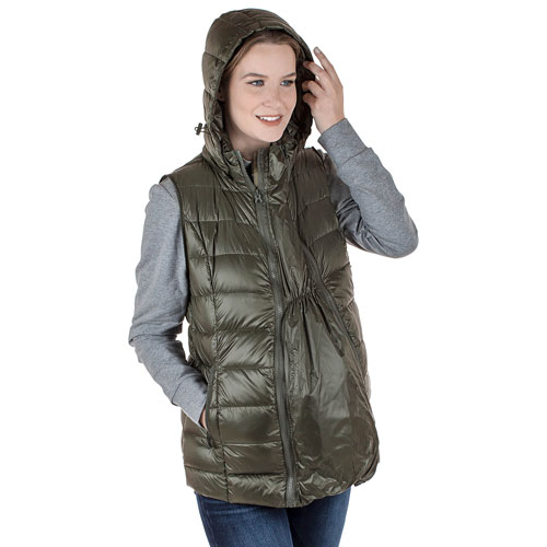 Modern Eternity Lola Down Filled Maternity Jacket - Medium - Khaki