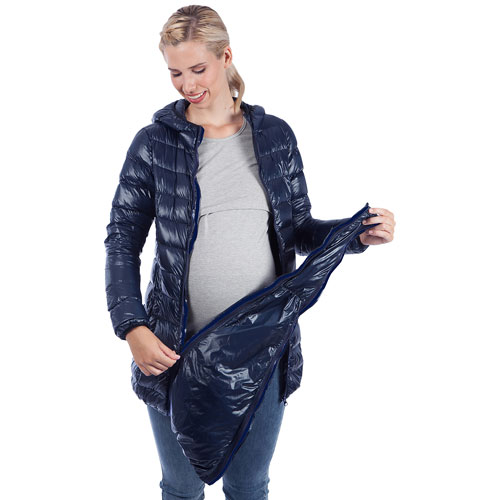 Modern Eternity Ashley Lightweight Down Maternity Jacket - Large - Navy