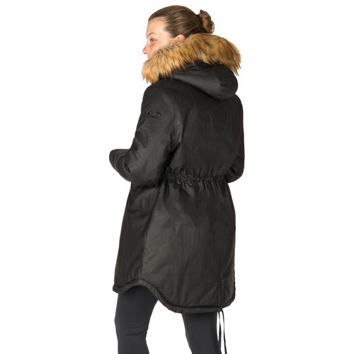 Modern Eternity Sofia Waxed Shell Maternity Parka Coat - Small - Black