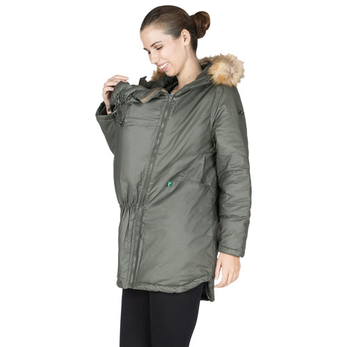 Modern Eternity Sofia Waxed Shell Maternity Parka Coat - X-Small - Khaki  Green