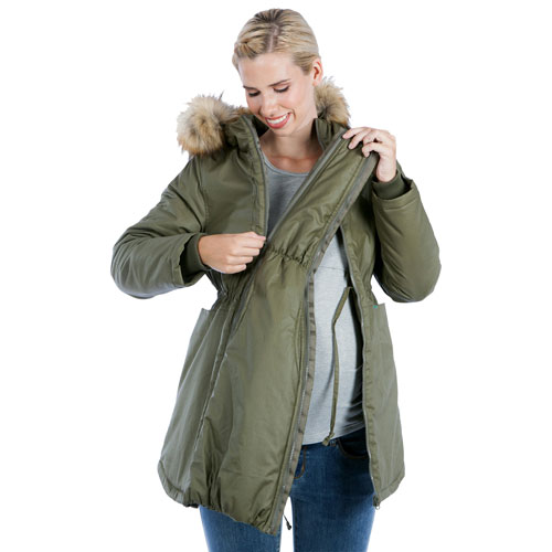 Parka de maternité ciré Sofia de Modern Eternity - Petit - Kaki