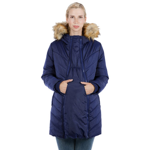 Manteau de maternité matelassé et bouffant Lexie de Modern Eternity - Très grand - Bleu marine