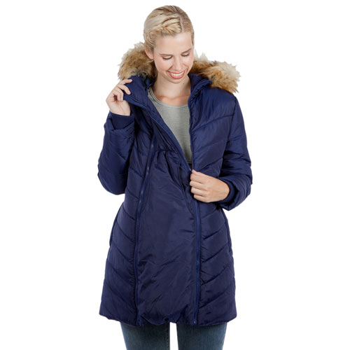 Manteau de maternité matelassé et bouffant Lexie de Modern Eternity - Très grand - Bleu marine