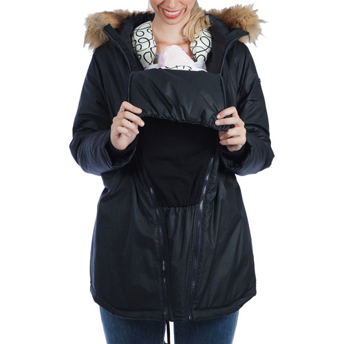 Modern Eternity Rachel Maternity Puffer Coat - Medium - Black