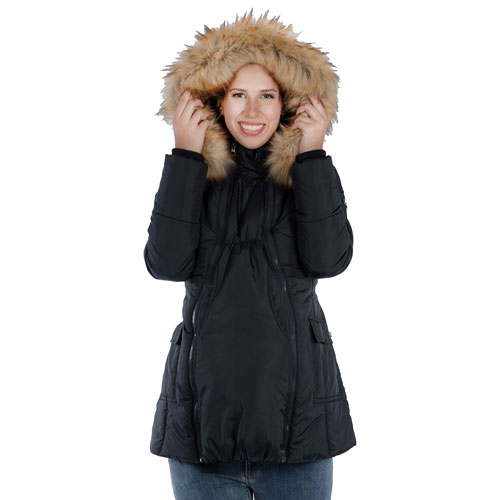 Modern Eternity Rachel Maternity Puffer Coat - Large - Black