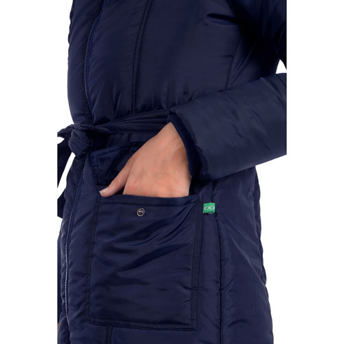 Modern Eternity Rachel Chevron Polyester Maternity Puffer Coat - Medium - Navy