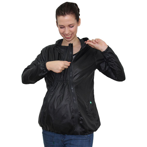 Modern Eternity Ciara Waterproof Maternity Windbreaker - X-Small - Black