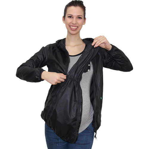 Modern Eternity Ciara Waterproof Maternity Windbreaker - X-Small - Black