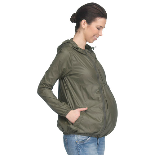 Modern Eternity Ciara Waterproof Maternity Windbreaker - X-Small - Khaki Green