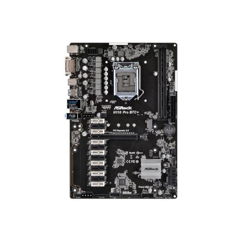 ASRock H110 Pro BTC+ LGA 1151 GPU Mining Motherboard with 13 PCI-E Slots