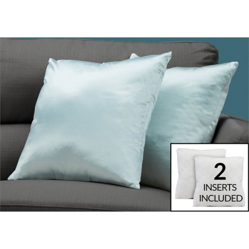 PILLOW - 18"X 18" / MINT SATIN / 2PCS