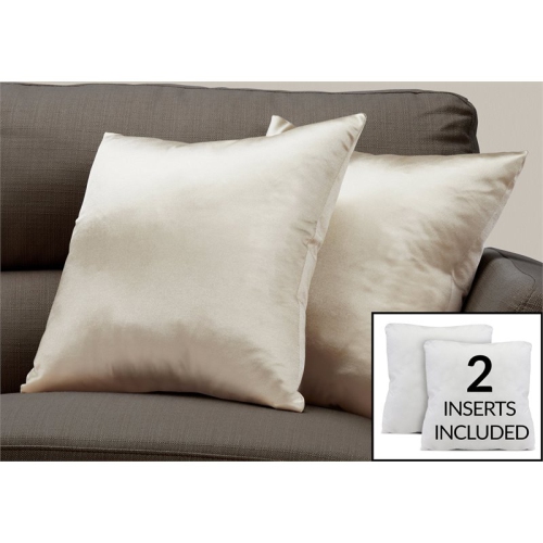 PILLOW - 18"X 18" / GOLD SATIN / 2PCS