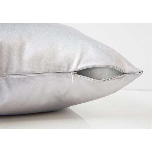 PILLOW - 18"X 18" / SILVER SATIN / 2PCS