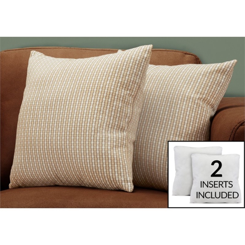 PILLOW - 18"X 18" / LIGHT / DARK TAUPE ABSTRACT DOT / 2PC