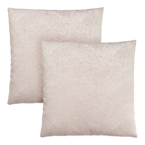 MONARCH Pillow - 18"x 18" / Light Taupe Feathered Velvet / 2PCs