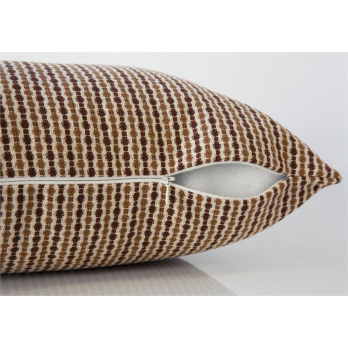 PILLOW - 18"X 18" / LIGHT / DARK BROWN ABSTRACT DOT / 1PC