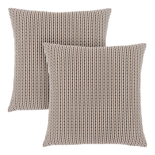 MONARCH  Pillow - 18"x 18" / Light / Abstract Dot / 2PC In Dark Brown