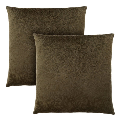 MONARCH  Pillow - 18"x 18" / Dark Floral Velvet / 2PCs In Green