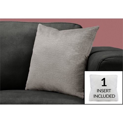 PILLOW - 18"X 18" / GREY MOSAIC VELVET / 1PC