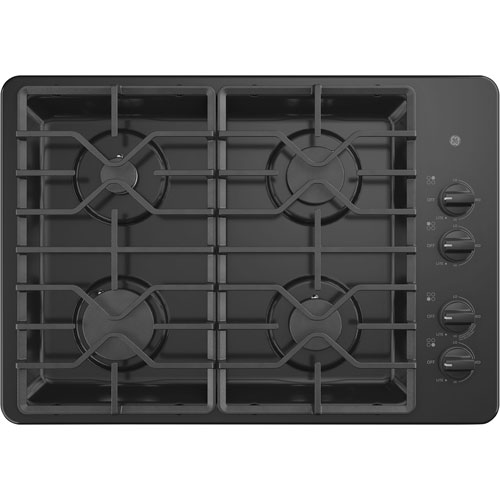 GE 30" 4-Burner Gas Cooktop (JGP3030DLBB) - Black on Black