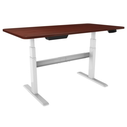 Bordeaux Electric Standing Desk Sit Stand Desk With White Frame
