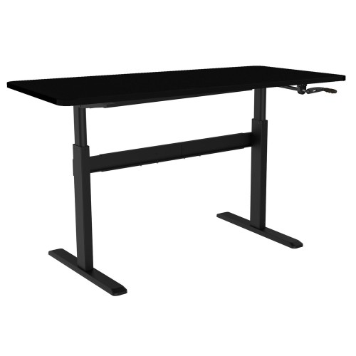 UNITED CANADA  Coventry Manual Standing Desk | Sit Stand Desk With Frame And Table Top | Stand Up Desk for Home And Office In Black