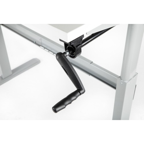 COVENTRY Manual Standing Desk | Sit Stand Desk with Black Frame and Black Table Top | Stand up Desk for Home and Office