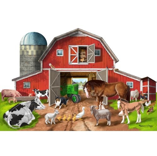 MELISSA & DOUG  Busy Barn Shaped Floor Puzzle (32-Piece)