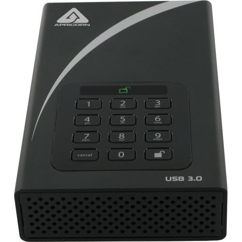 APRICORN  4Tb 256-Bit Hw Encryption USB 3 Keypad Lock Sw Free Adt-3Pl256-4000