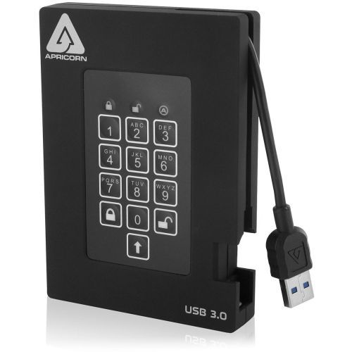 APRICORN AEGIS PADLOCK FORTRESS FIPS 140-2 LEVEL 2 VALIDATED 256-BIT ENCRYPTED USB 3.0 HARD DRIVE WITH PIN ACCESS, 1 TB