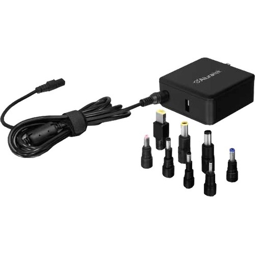 ALURATEK 65W UNIVERSAL AC REPLACEMENT LAPTOP ADAPTER WITH USB 2A CHARGING PORT, FOR LAPTOPS, ULTRABOOKS, CHROMEBOOKS, 8T