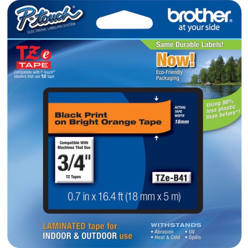 Brother P-touch TZe 3/4" Laminated Lettering Tape TZE-B41