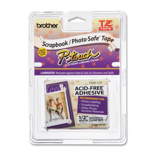 Brother TZE-AF131 Black on Clear Adhesive Tape TZE-AF131