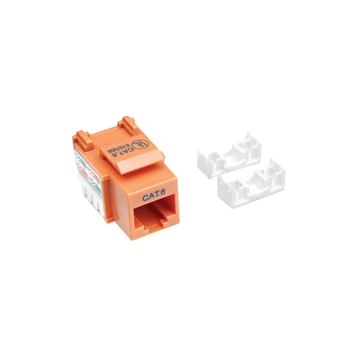 INTELLINET  Network Solutions Cat6 Keystone Jack, Utp, Punch-Down In Orange