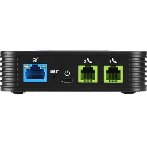 Grandstream – Adaptateur téléphonique analogique à 2 ports de voix sur IP, téléphone et appareil GS-HT802, noir