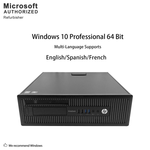 Refurbished - HP EliteDesk 800 G1 SFF, Intel i5-4590 3.3GHz, 8GB Ram, 500GB HDD, DVDROM, Windows 10(EN/FR) Pro-1 Year Warranty
