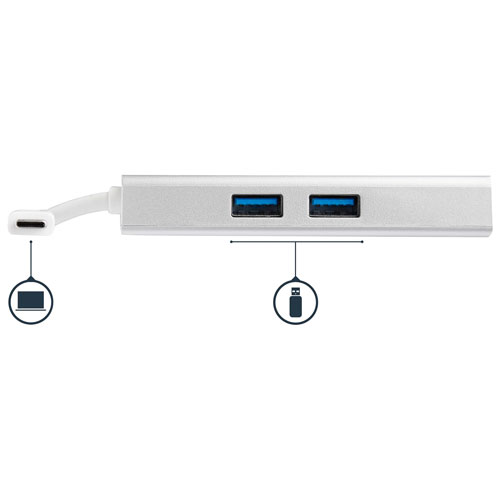 Adaptateur USB-C à HDMI/Ethernet/USB 3.0/USB-C avec Power Delivery 2.0 de Startech (DKT30CHPDW)