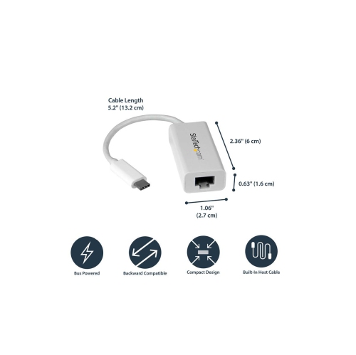 Startech USB-C to Gigabit Network Adapter - White