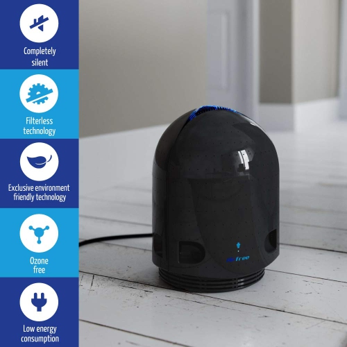Airfree Iris 3000 Filterless Air Purifier with Nightlight, Black