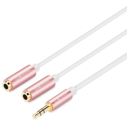 SAMA SA-10780 Cable Audio 3.5mm AUX Splitter, 20cm White